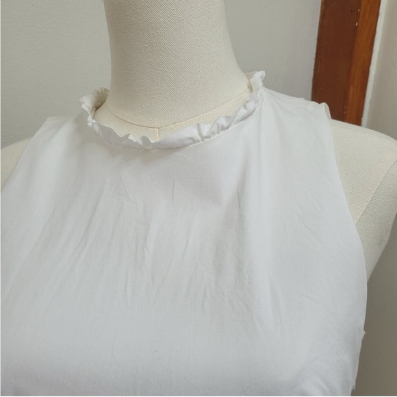 J.CREW White Sleeveless Poplin Tiered Midi Dress Size 6 - Picture 5 of 9